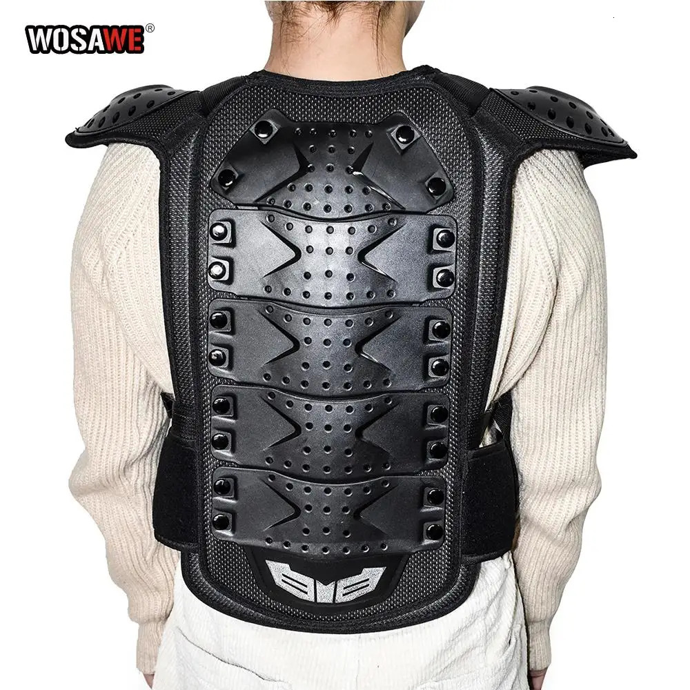 WOSAWE Kids Motocross waistcoat Motorcycle Chest Back shoulder Armor Child Protective gear Racing Drop resistant Body armour 250905