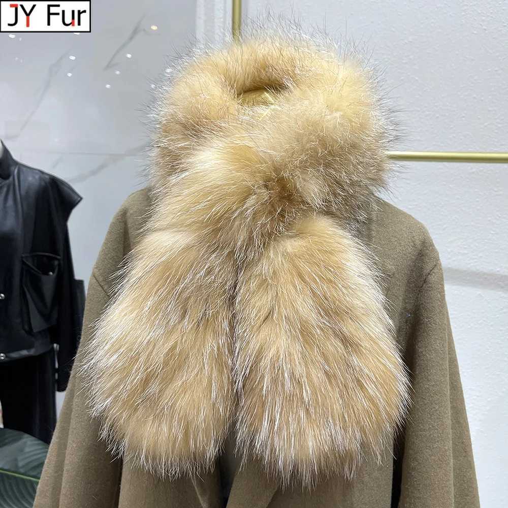 New Women Winter Warm Natural Fur Scarf Ring Knit Real Fur La Fashion Neckerchief Scarves Women Real Fur BandanaXJ250905