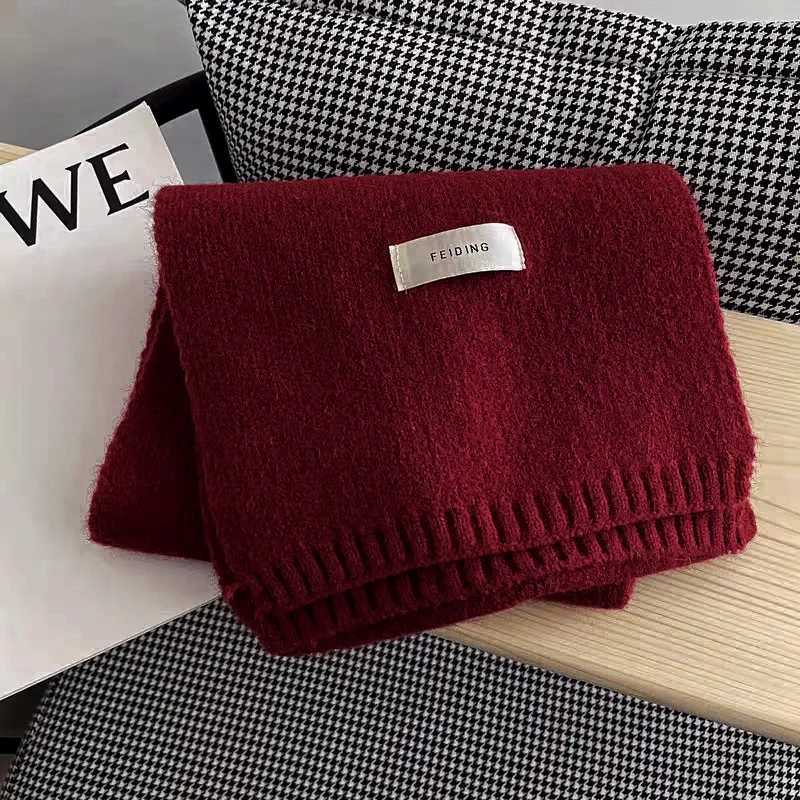 Women Tren Solid Color Knit Wool Scarf Warm Versatile for Students Couples New Autumn Winter Style Lightweight Neck WarmerXJ250905