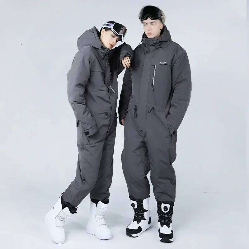 Cold Resistant Men's And Women's Jumpsuit Outdoor Set Waterproof Windproof Winter Clothes Snow Suit Ski Outfit