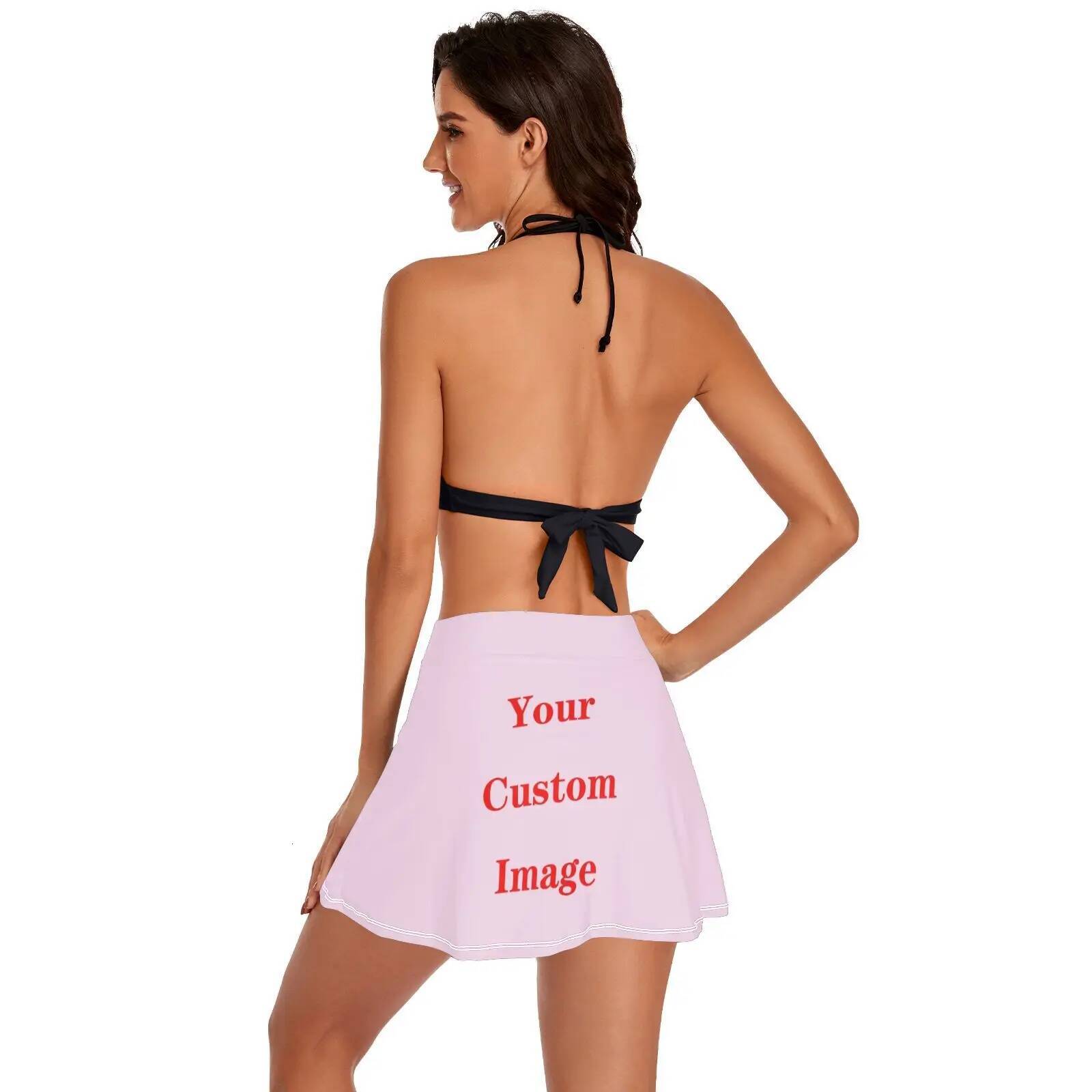 Swimming Bikini Bottom Customized images Women Summer Beachwear Brief Separate Swimwear Short Skirt Women's New