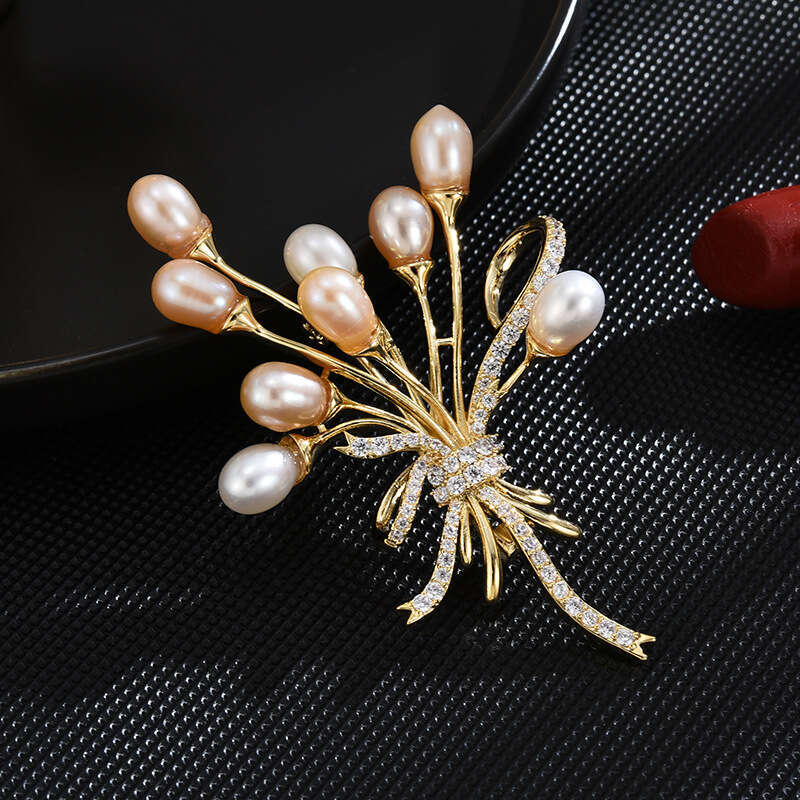 DHpet New Natural Pearl - Luxury Brooch for Women