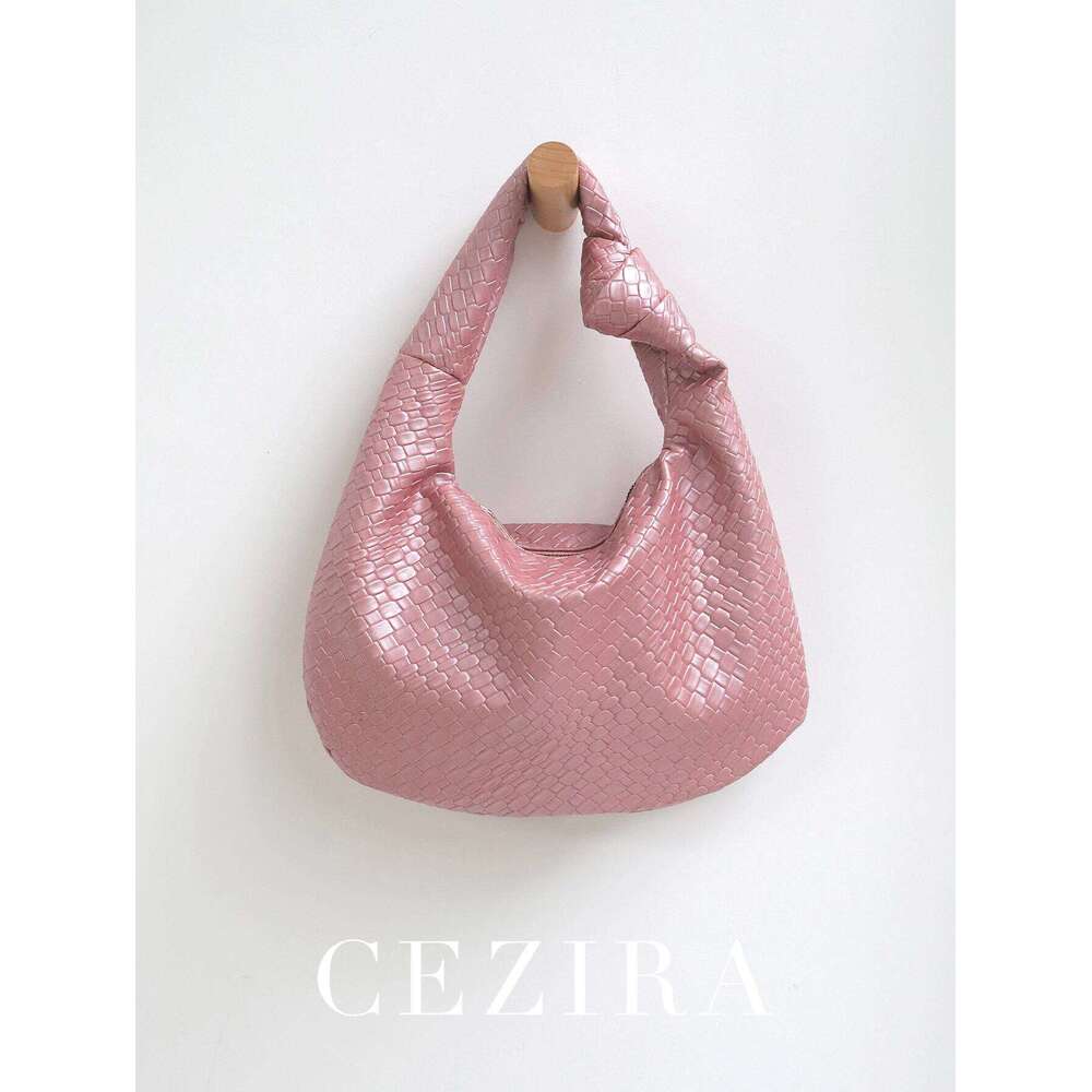 CEZIRA Women Classic Fashion Woven Emed Hobo Soft PU Vegan Leather Knotted Strap Small Top-Handle Shoulder Bag Casual Daily
