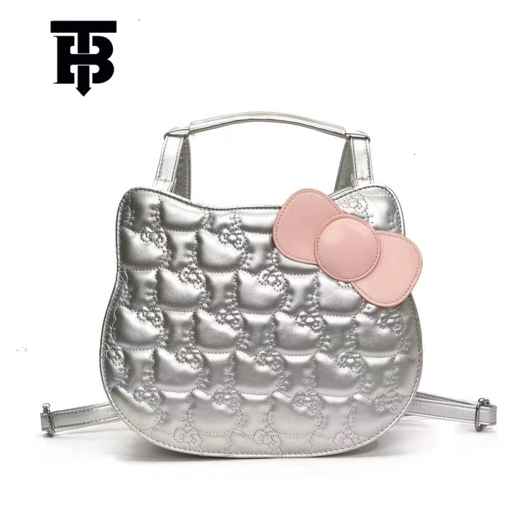 TB BHULAMTE Designer Bag Korean Style Luxury Bag Sweet Cute Kitty Cat Backpack Cartoon Bow Simple Fashionable Textured Student School Bag For Girls