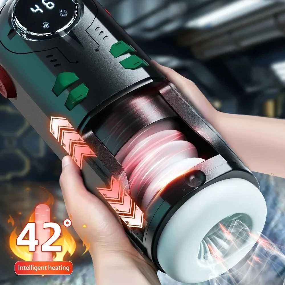 Automatic Male Masturbator Cup Telescopic Sucking Heated Pussy Blowjob Machine Thrusting Vibration Masturbation Sex Toy for MenXJ250905