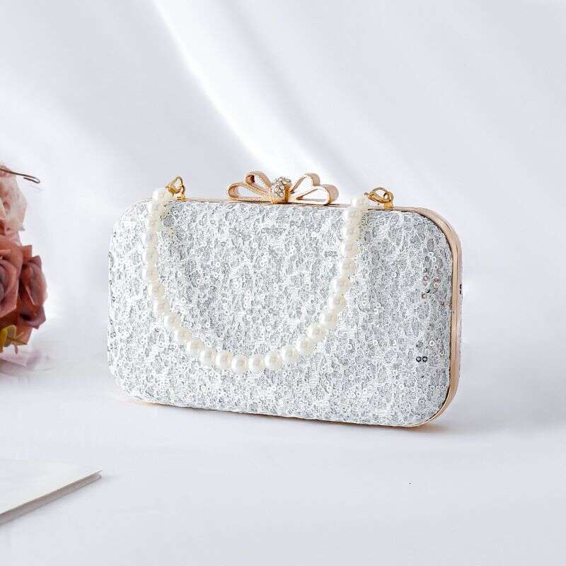 New Style Cheongsam With Bowknot Lace Sequins Evening Clutch Socialite Dress Bag Banquet Handbag