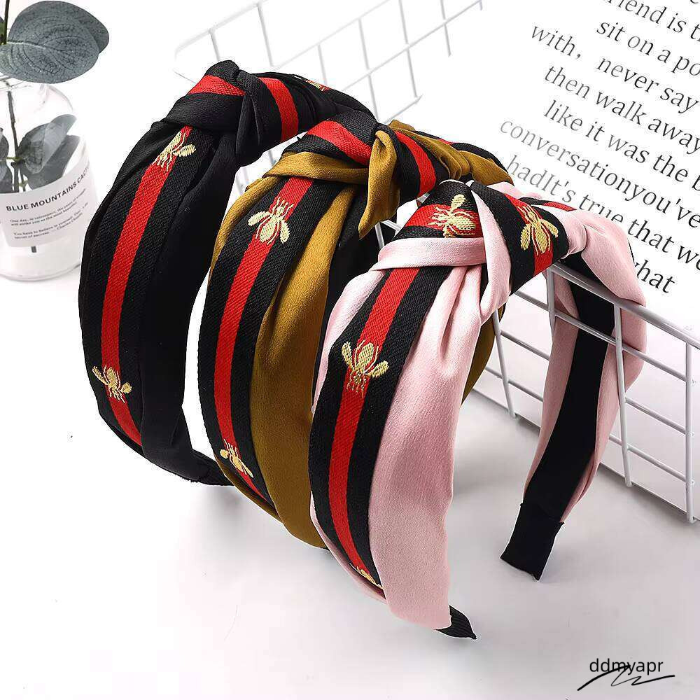 Dhgadgets Headband - Wide Fabric Knot Headwrap With Bee ddmyday Charm (12 Colors) For Women Girls Fashion Hair Accessories ddmyday