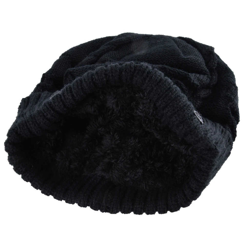 Winter Beanies Men Knitted Skull Pattern Solid Color Hat With Metal Skulls Skullies Mens Knit Thick Hats Add Velvet 250905
