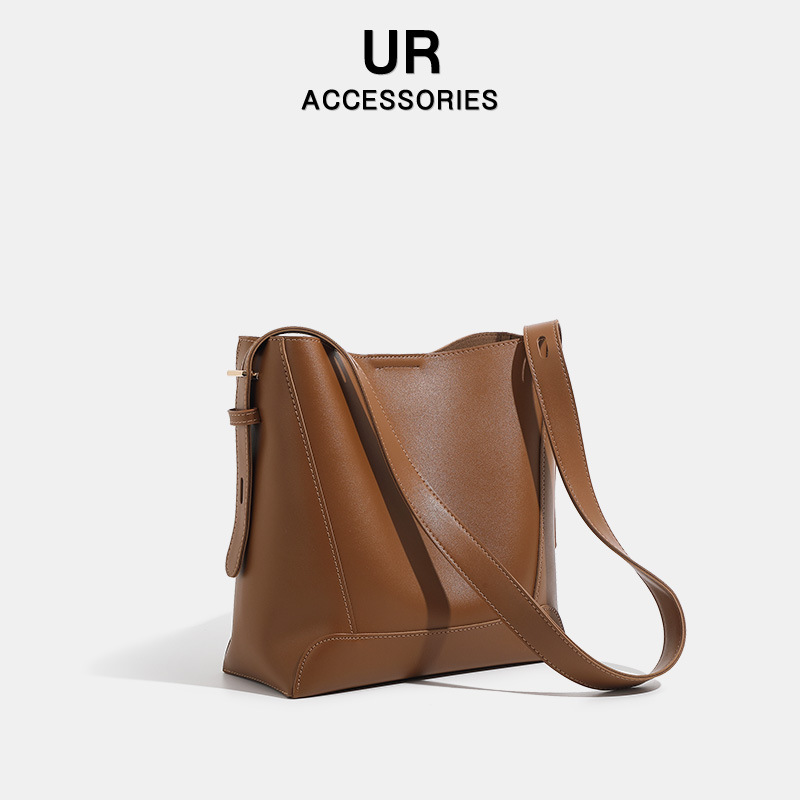 2025 New Large Capacity High-End Single Shoulder Crossbody Casual Retro Tote Bag, Bucket Bag