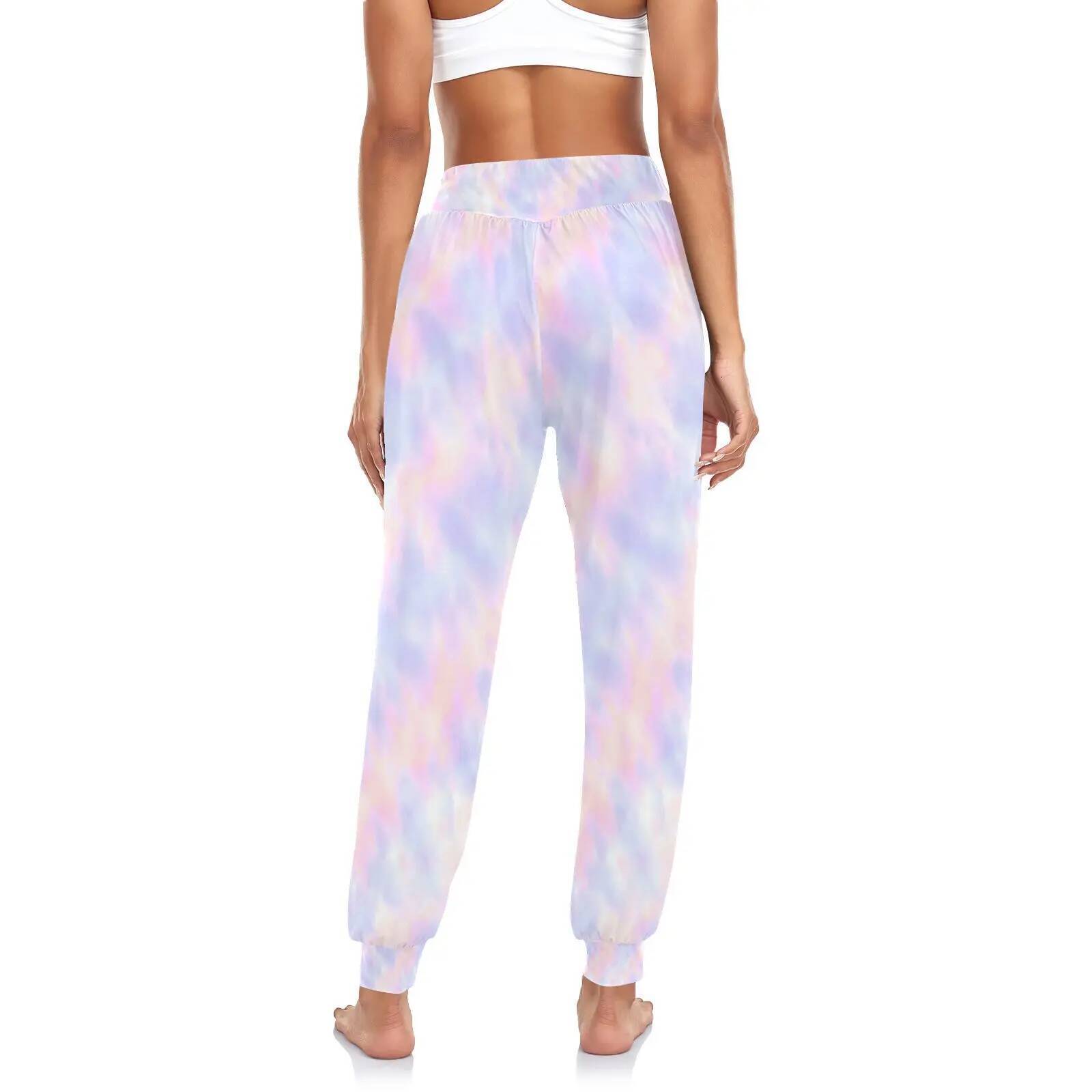 New Women Casual Modal Harem Lady Dance Practice Pants Purple Orange Tie Dye Yoga Suit Long Trousers Bloomers Dancewear