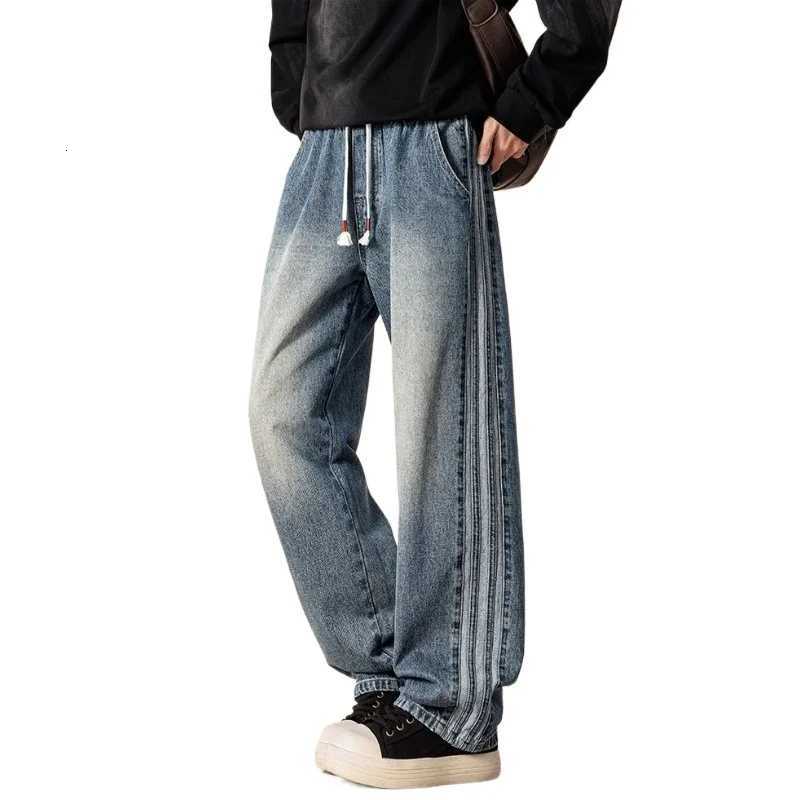 Mens Casual StraightLeg Jeans Bell Bottoms American Style Loose Fit Pants Autumn Denim Floor Pants Men Clothing Trouser Jeans W250905