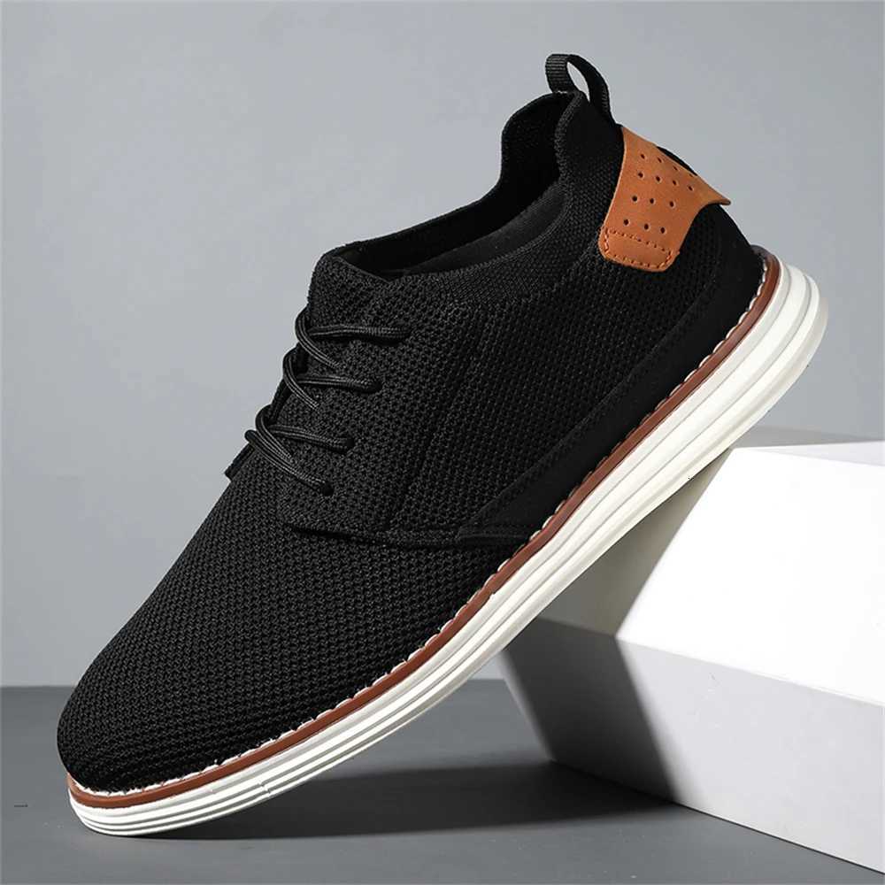 Plus Size Mens Trendy Solid Woven Knit Breathable Sneakers Comfortable NonSlip Shoes for Men Outdoor Activities Z250905