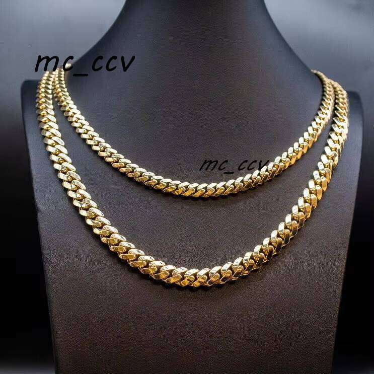 2025 10K 14K Gold 8Mm Cuban Chain Iced Out Hip Hop Boutique Jewelry Mens Necklace