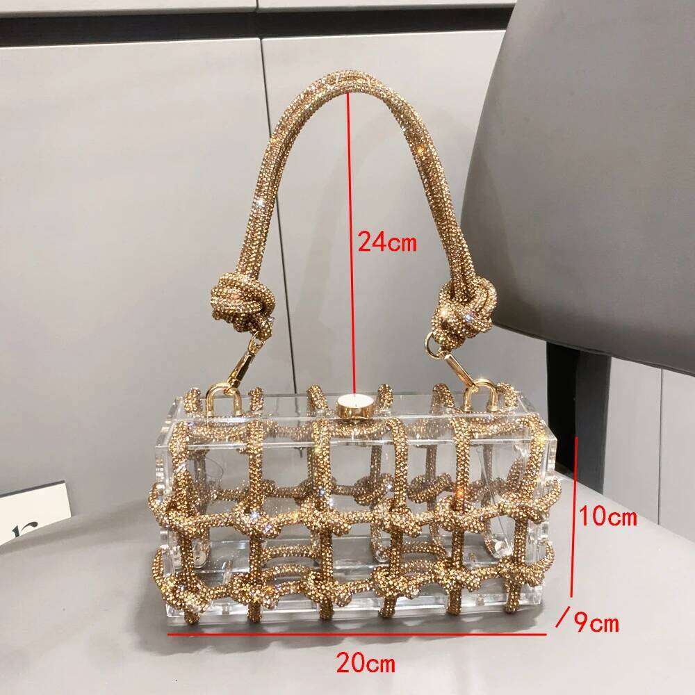 Designer Bags 2025 Handle Rhinestones Evening Sier Crystal Handmade Bags For Women Purses And Handbags Designer Banquet Bag Luxury Bag