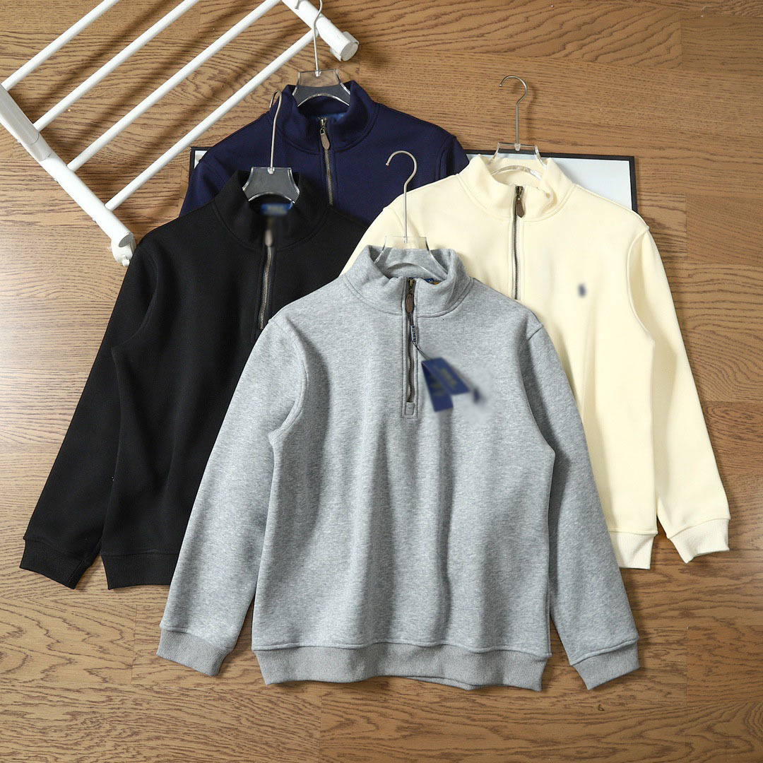 2026 luxury polo sweater men quarter zip designer knit sweaters pullover uomo half zipper casual small horser jumper autumn wool women hoodie chandail cardigan