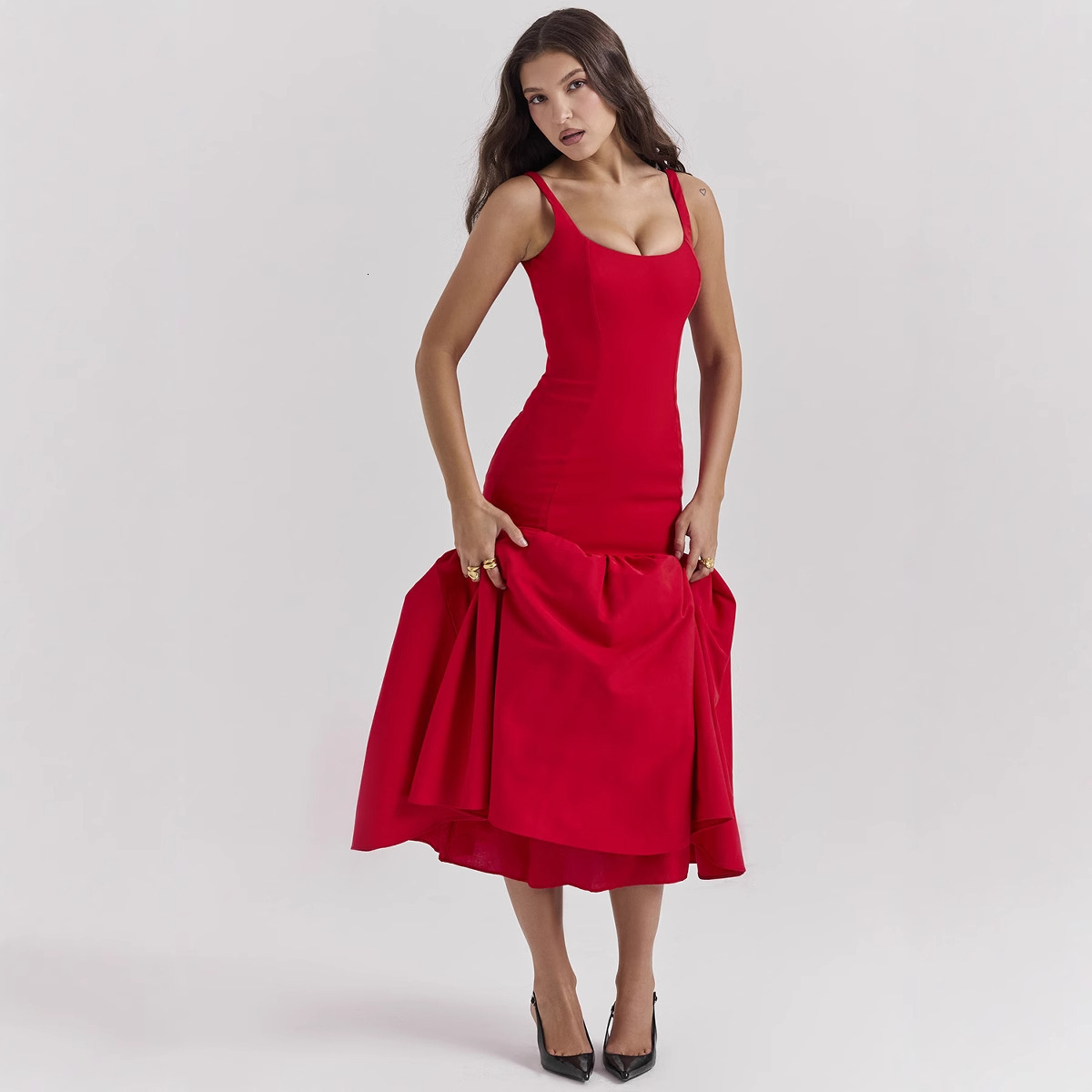 Long Strap Backless Loose New Style Elegant Womens Fashion 2025 Trendy Summer Dress with Highend Feel