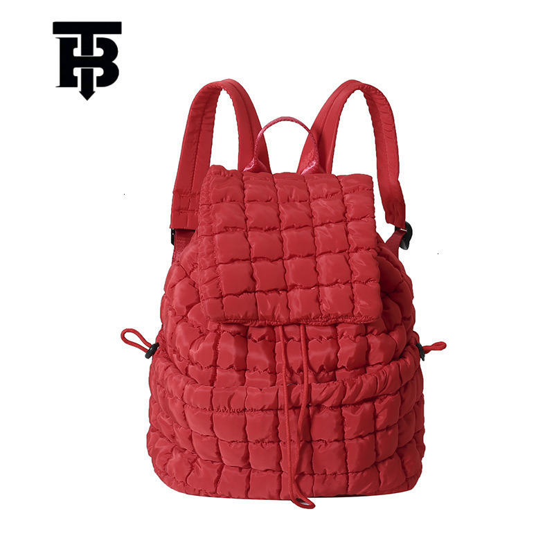 TB BHULAMTE Designer Bag Autumn Winter New Down Luxury Bag Padded Backpack Women's Fashion Commuter Large Capacity Fluffy Plaid Lightweight Trave