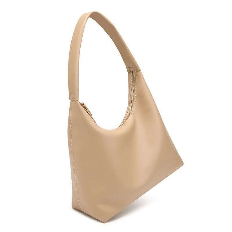 Underarm for Women 2025 Korean Style New Milk Tea Color Simple Handheld Soft Leather Dumpling Bag