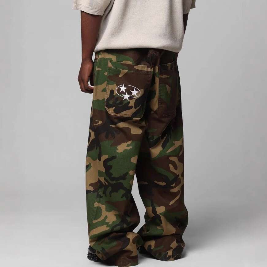 High Street American Style Trendy Men and Women Multi-Pocket Cargo Pants Straight-Leg Casual Loose Fit Trousers