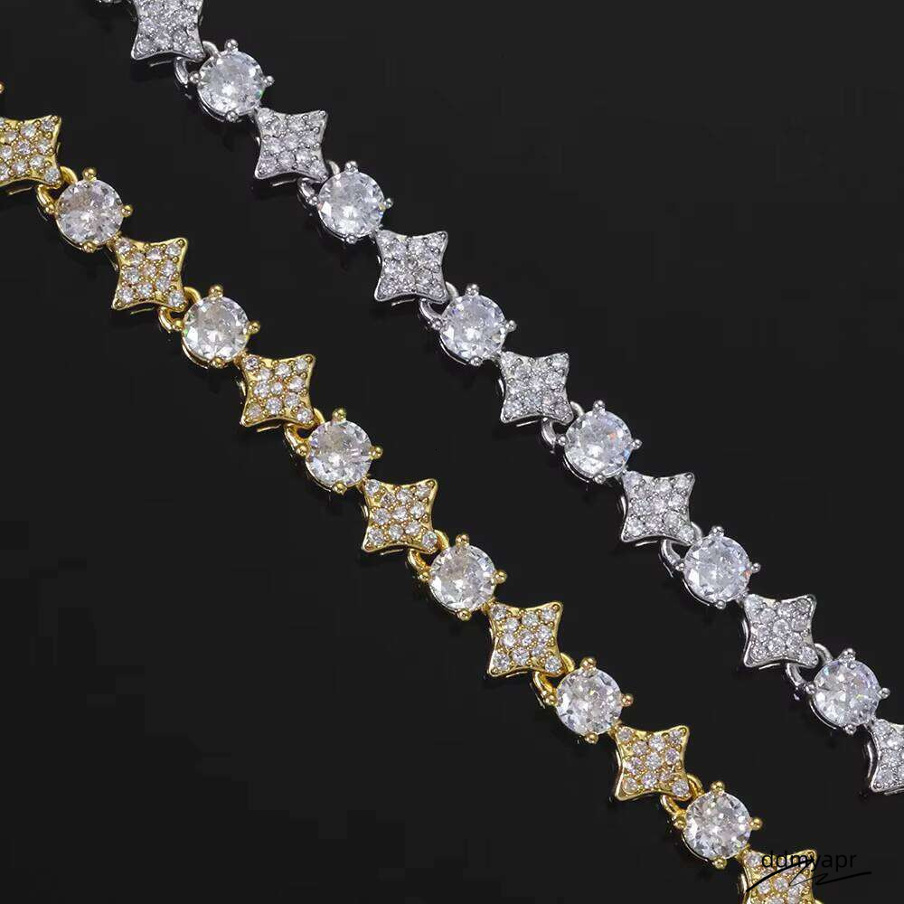 Star Design Round Cut Simulated Dia 6Mm Sterling Sier ddmyday Tennis Chain - Sparkling Jewelry For Women ddmyday ddmyday ddmyday