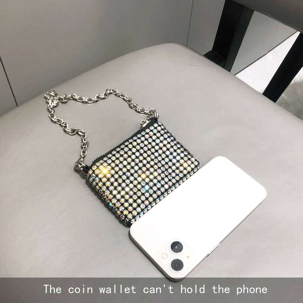 Designer Bags Mini Shiny Rhinestone Purse Short Chain Coin Small Card Bag Handle Woman's Purse Design Handmade Luxury Bag