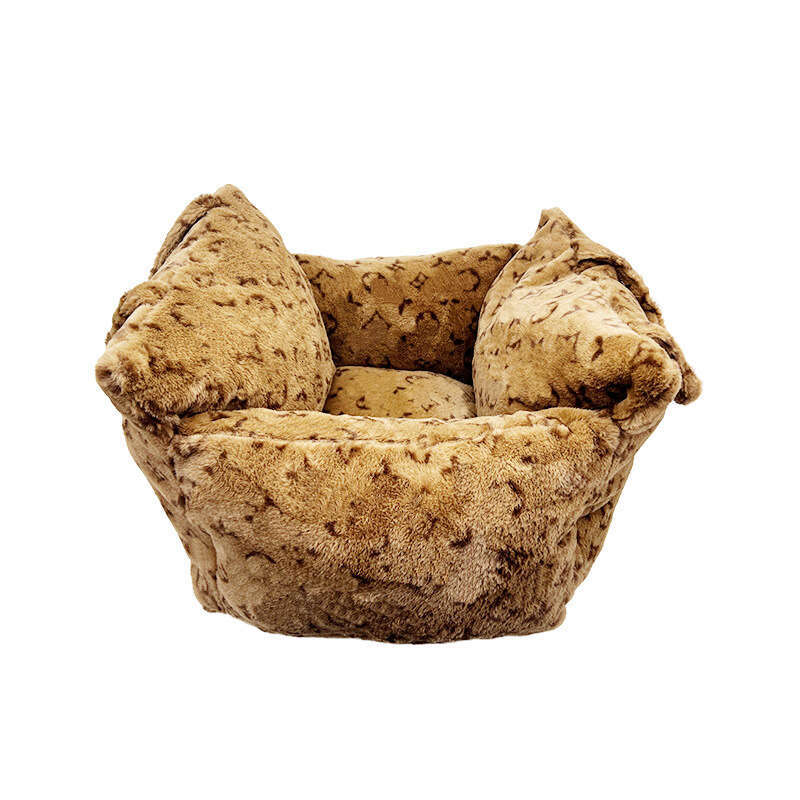 Designer Seat, Portable Puppy Car Seat of Easy Installation, Fashionable Pet Carrier Bag with Classic Old Flower, Disassembled hine Washable Dog Beds 