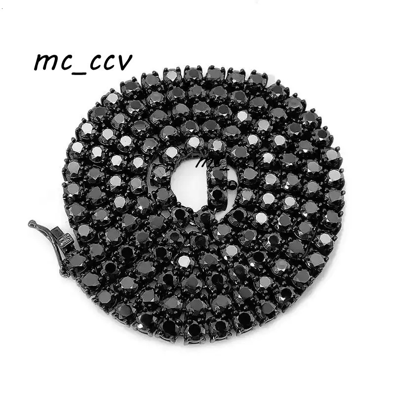 Hip Hop VVS Moissanite 3mm Tennis Chain Simple Style Bling 925 Sterling Silver Luxury Fine Jewelry Green Tennis Necklace