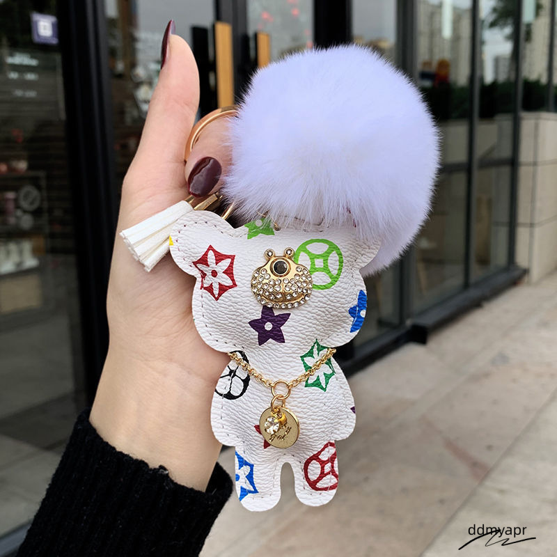 Creative Bear Ddmydec High-End Leather Men Women Personalized Car Keychain Ddmydec