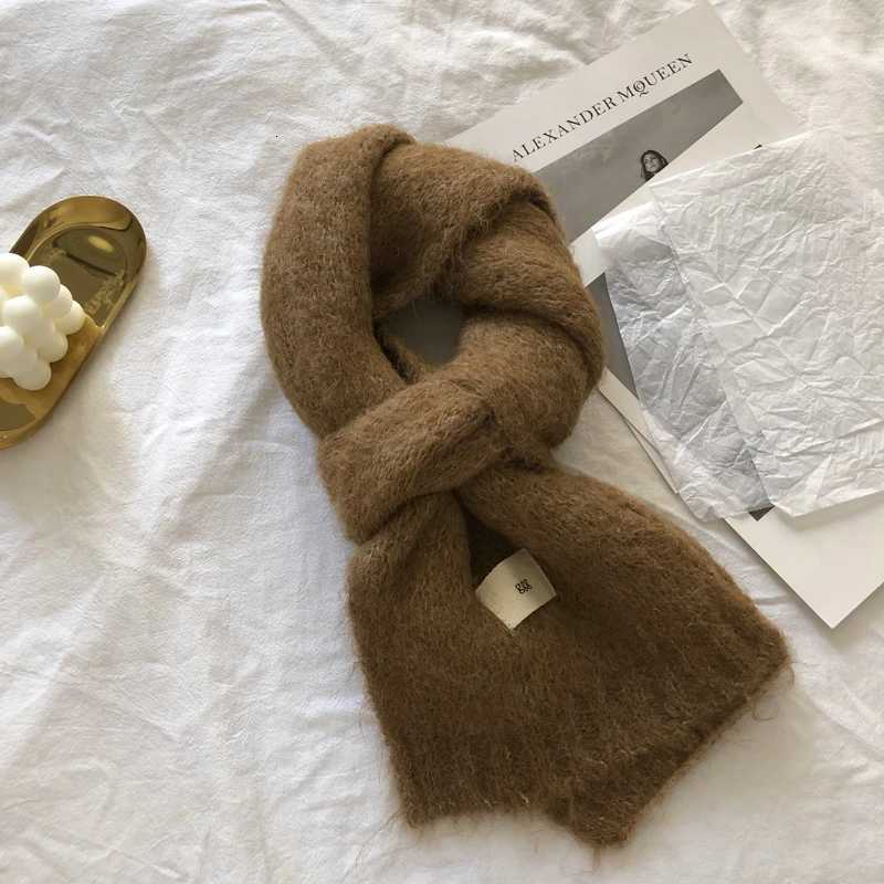 Fashion Pure Color Winter Warm Kniited Scarf for Women Korean Style Neckercheif Girls Skinny Cashmere Scarfs For WomenXJ250905