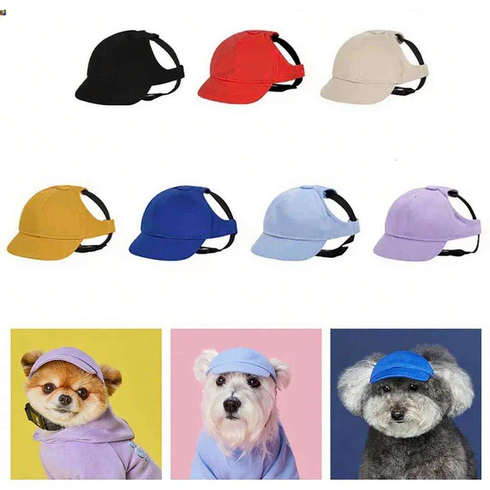 Cap for Small Medium Dogs Letter Pattern Pet Sun Hats with Ear Holes Adjustable Magnet Buckle Design A334 Free shipping