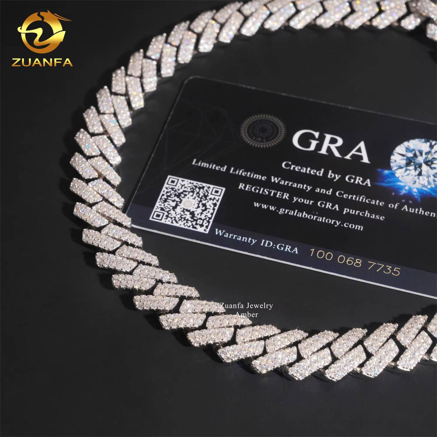 Luxury VVS 2 Rows 13mm Miami Hip Hop Iced Out Fine Jewelry Lab Moissanite Diamond Men Necklace Cuban Link Chain Sterling Silver