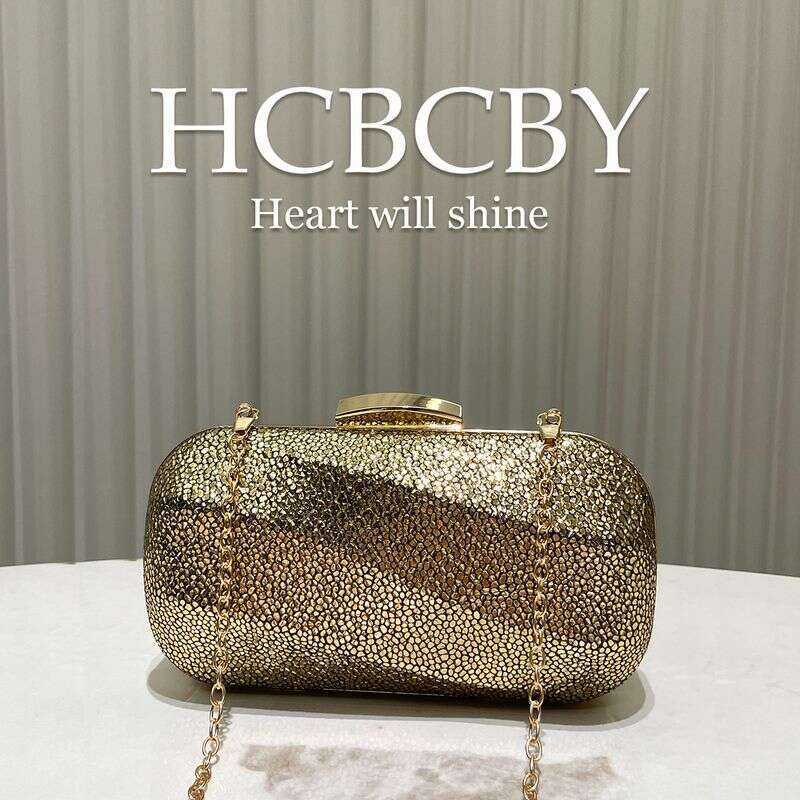 Gold Glitter Luxe Mini Clutch - Elegant Evening Bag For Women (Glamorous Wedding Purse, Fashionable Party Accessory)