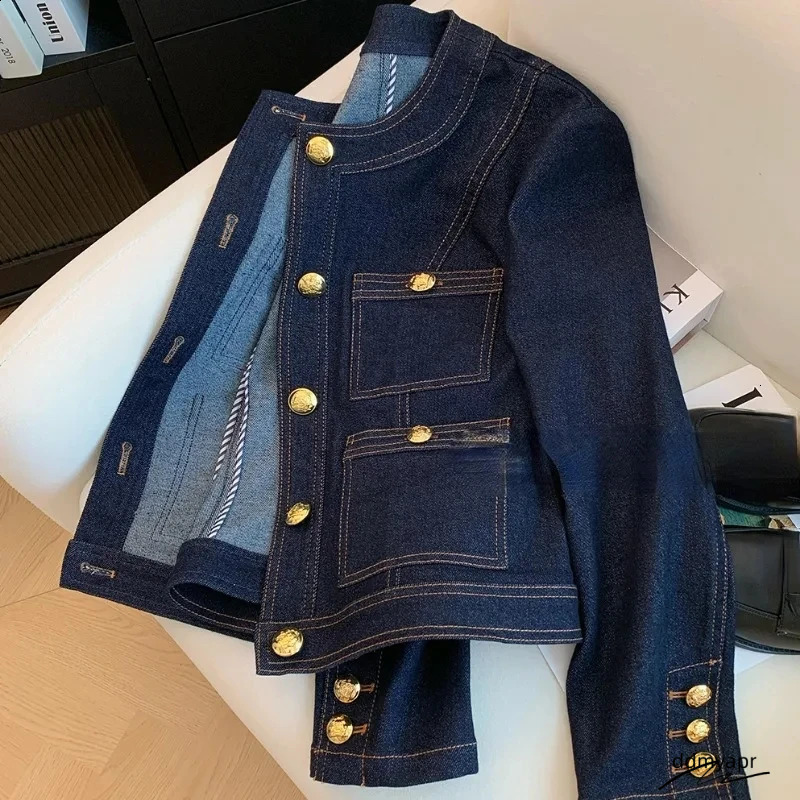 2024 Denim Jackets For Women Spring Buttons ddmyday Vintage Chaquetas Korean Fashion Blue Chic Ropa De Mujer Jeans Bomber Outwear Top 240820 ddmyday d