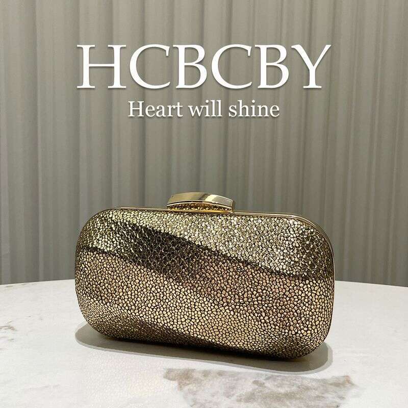 Gold Glitter Luxe Mini Clutch - Elegant Evening Bag For Women (Glamorous Wedding Purse, Fashionable Party Accessory)