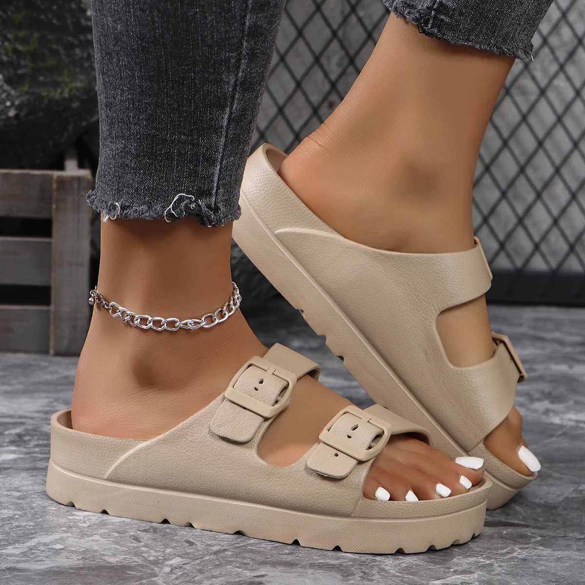 Fashion Women Slippers Shoes Open Toe Platform Sandals Flats Womens Outdoor Plus Size Casual Slides for House Zapatos Mujer W250905