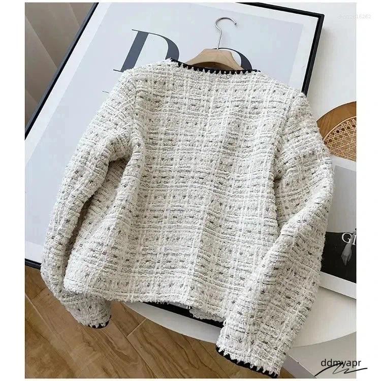 Women's Jackets Spring Autumn Jacket Design Fashion Sweet Tweed Blazers Women French Elegant Office Lady Woolen ddmyday Short Suit Coats