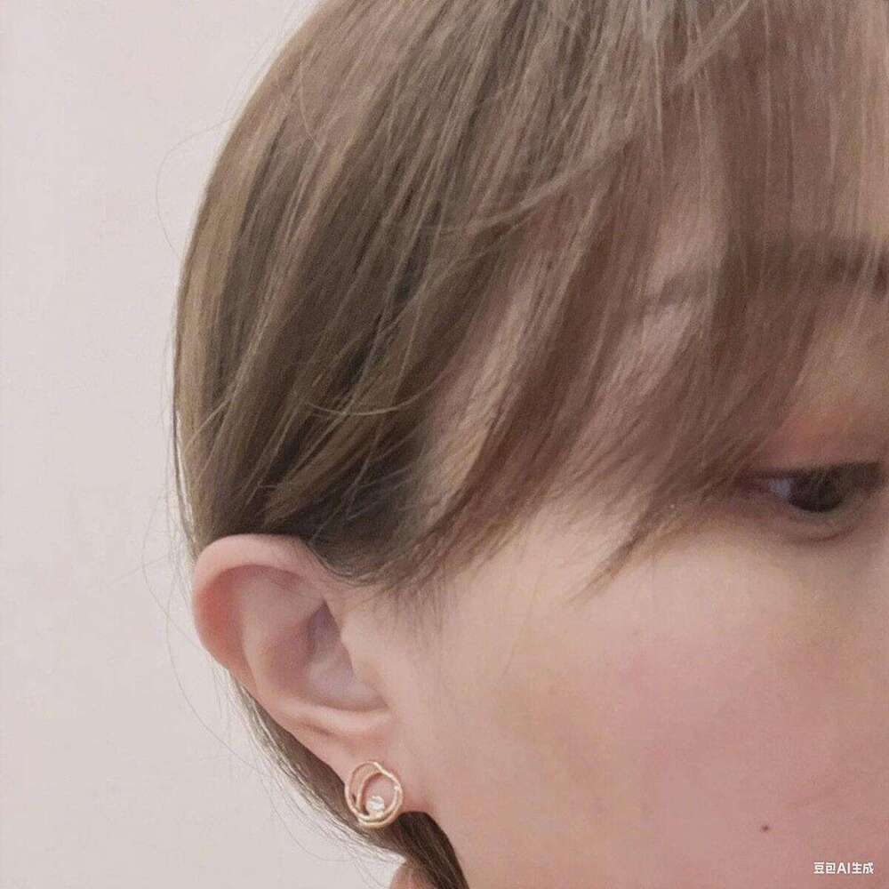 E6061 Simple Design Wrapped Zircon for Women Ins Commuting Daily Double Heart Stud Earrings Jewelry