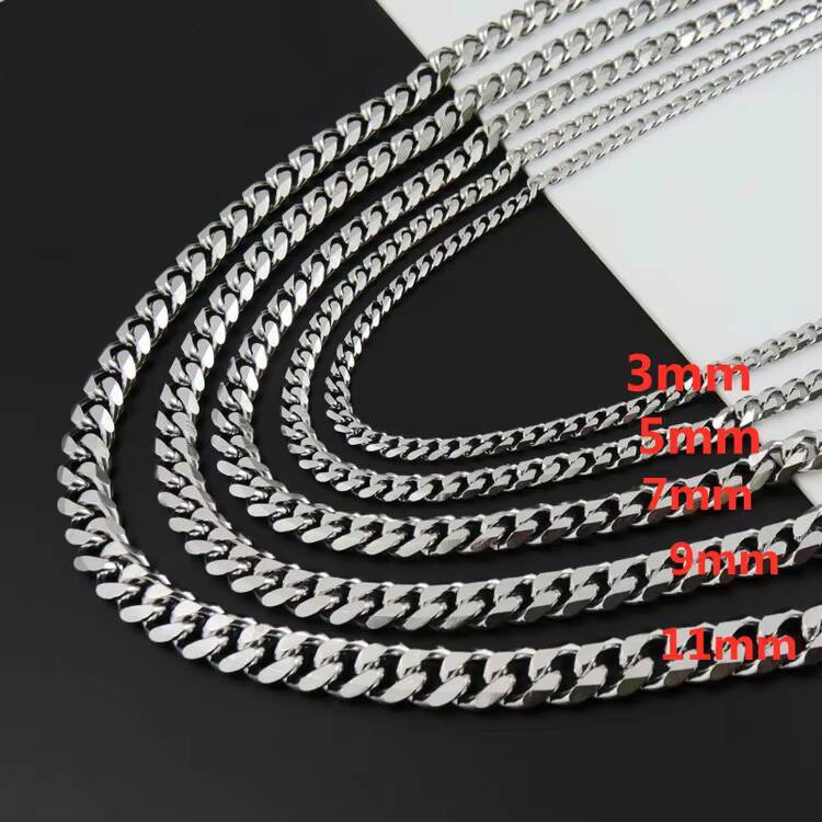 GZYS JEWELRY Wholesale Hip Hop Jewelry Precision Polishing Stainless Steel Necklace Miami Cuban Link Chain