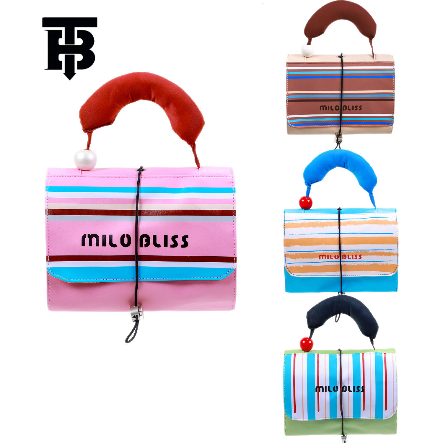 TB BHULAMTE Designer Bag New Luxury Bag Style Handheld Color-block Makeup Bag Large Capacity PU Leather Cosmetic Organizer Portable Travel Storage Toi