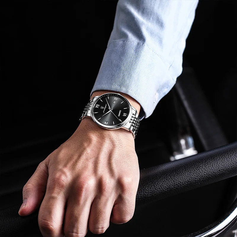 POEDAGAR Sports Mens Wristwatch Stainless Steel Waterproof Date Man Watch High Quality Casual Fashion Quartz Men Watches 250828