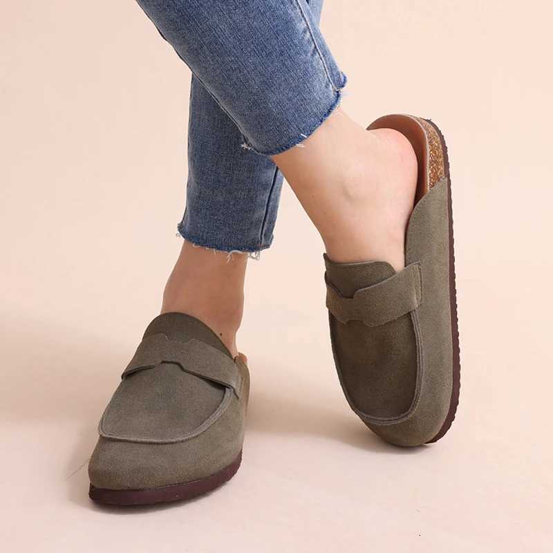 Smile Summer Fashion Women Mules Cork Clogs Slippers New Men Suede Clogs Slippers Outdoor Beach Sandals Nonslip Home Shoes Women W250905