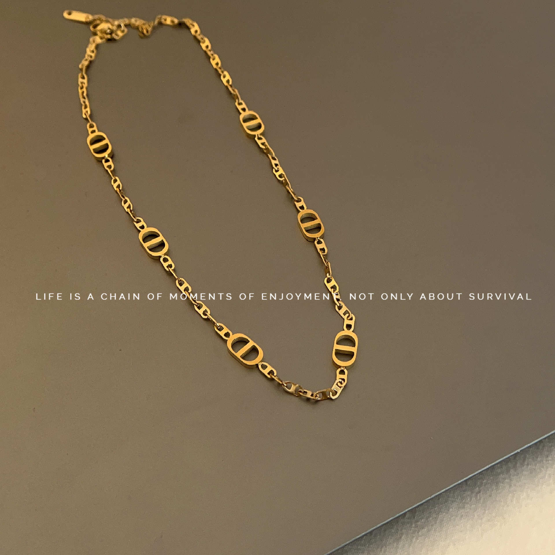 Luxury Brand Designer Jewelry 18K Gold Titanium Steel Versatile Pig Nose Necklace Korean New Light Luxury High-End Vintage Collarbone Chain Choker For