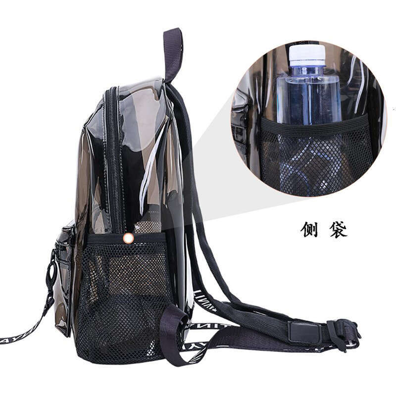 Transparent New Fashion Women's Jelly Waterproof PVC Backpack Beach Travel Girls' School Bag