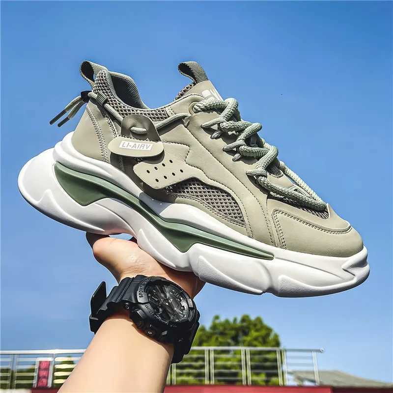 Men Running Shoes Thick Bottom Mesh Breathable Sports Casual Footwear Trending Outdoor Walking Sneakers Adult Men 2025 New Z250905