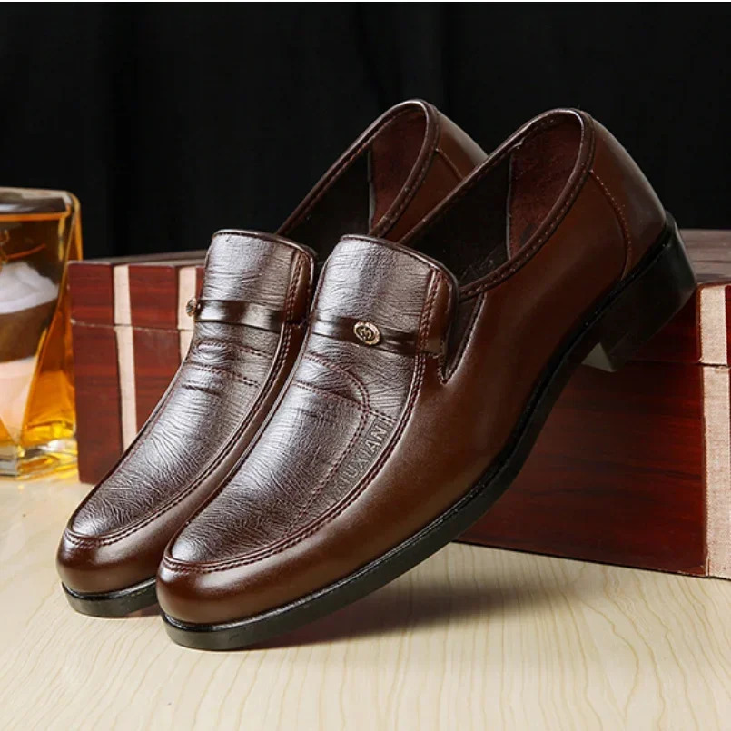 Brown Black Mens Formal Shoes Leather Casual Social Shoe Male Clearance Business Office Liquidation 250903