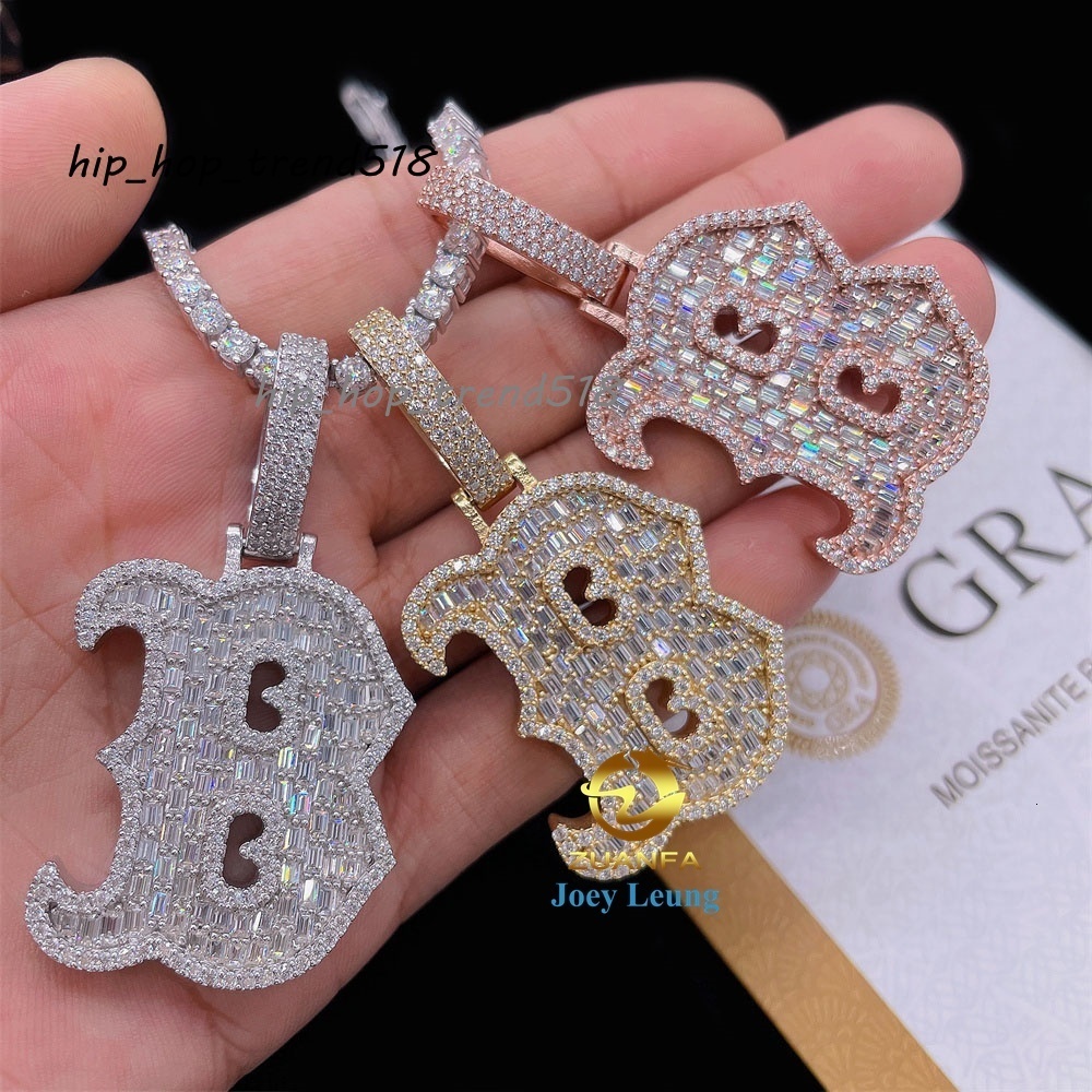 Pass Diamond Tester Silver 925 VVS Moissanite Pendant Hip Hop Jewelry Individual Letter Iced Out Pendant