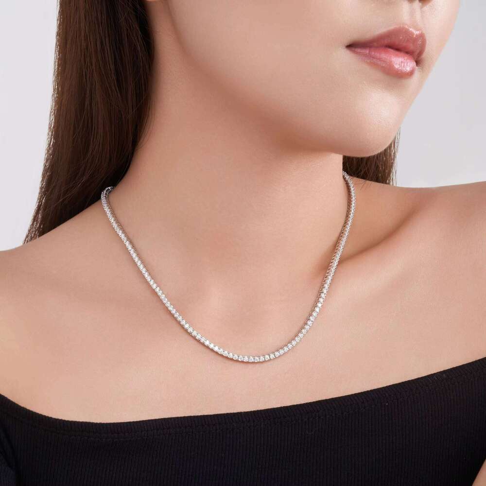 2.0mm~6.5mm Tennis Chain Sterling Sier Gold Plated Gift for Women Moissanite Necklace Jewelry