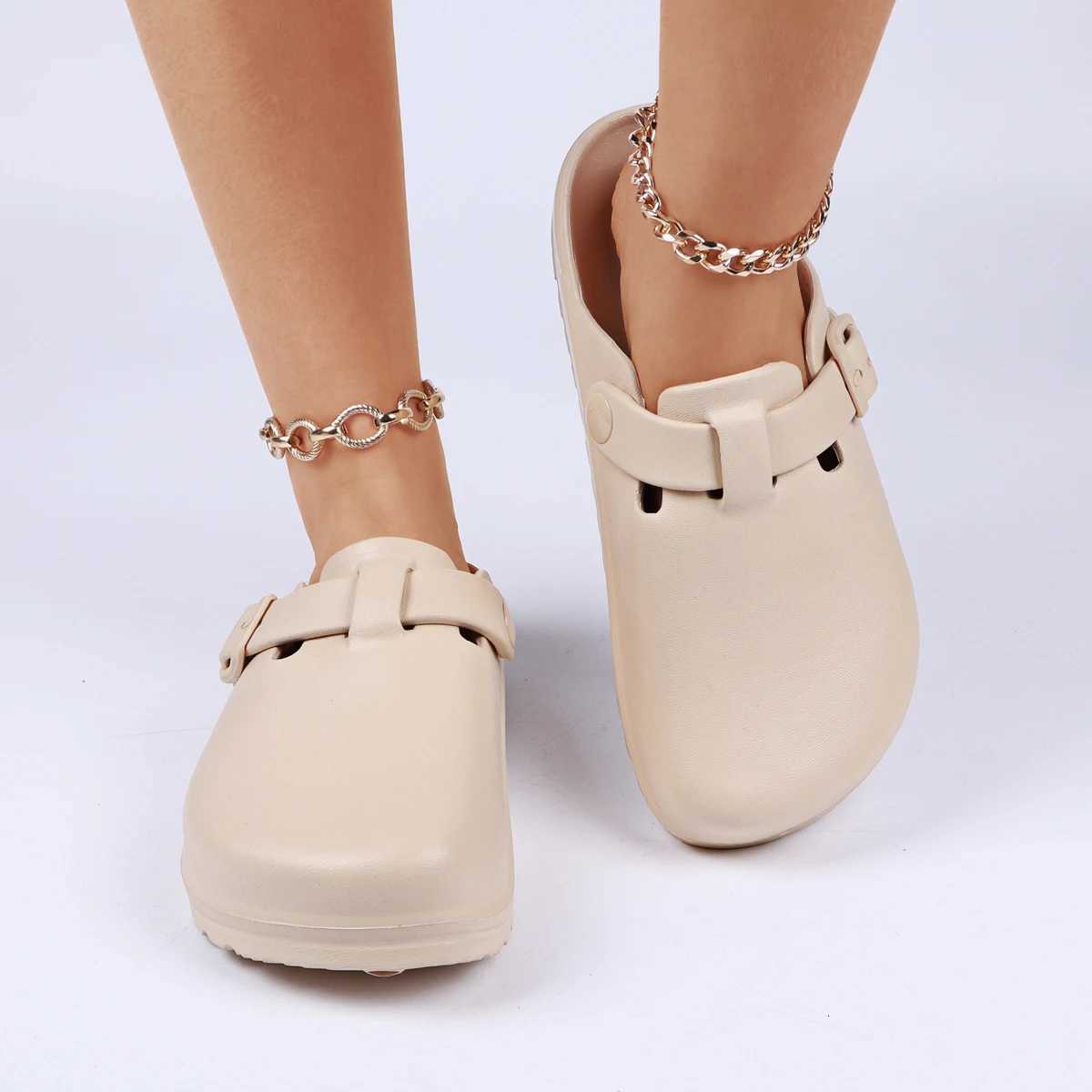 Womens Solid Color Clog Shoes Casual SlipOn Garden Beach Comfortable Fashion AntiSlip EVA Indoor Outdoor Walking Shoe W250905