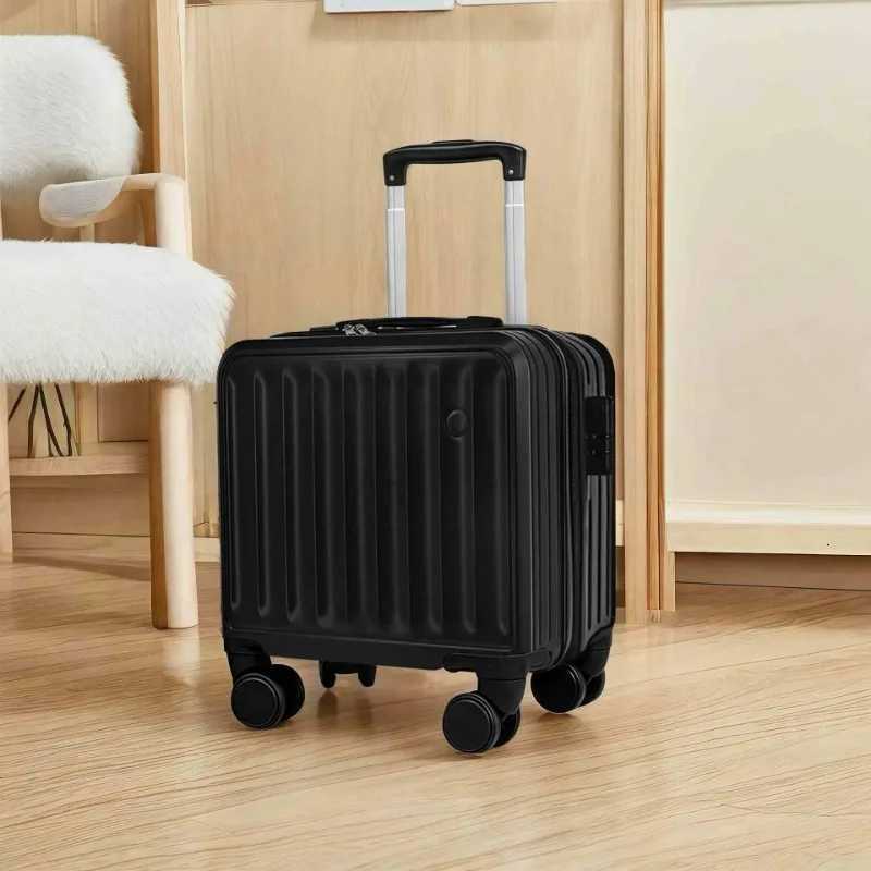 18in ABS Lightweight Carryon Luggage Waterproof Universal Spinner Wheel Travel Lock Suitcase 2Section Handle For Under 160cm Z250905