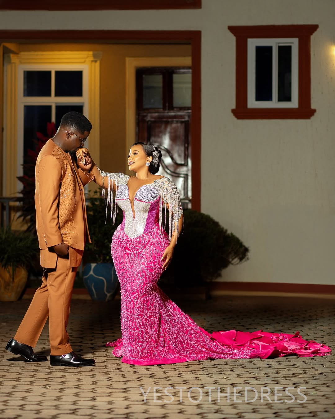 Plus Size Fuchsia Prom Dress 2025 Evening Dresses Elegant Dresses For Special Occasions Illusion Beaded Lace Tassel Birthday Dress Second Reception Go